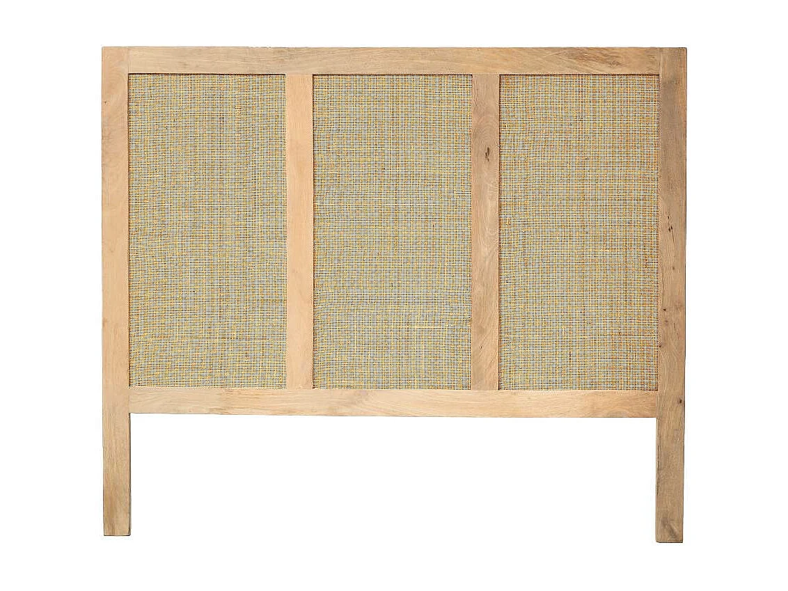 Tête de lit en bois de manguier et cannage Noémia