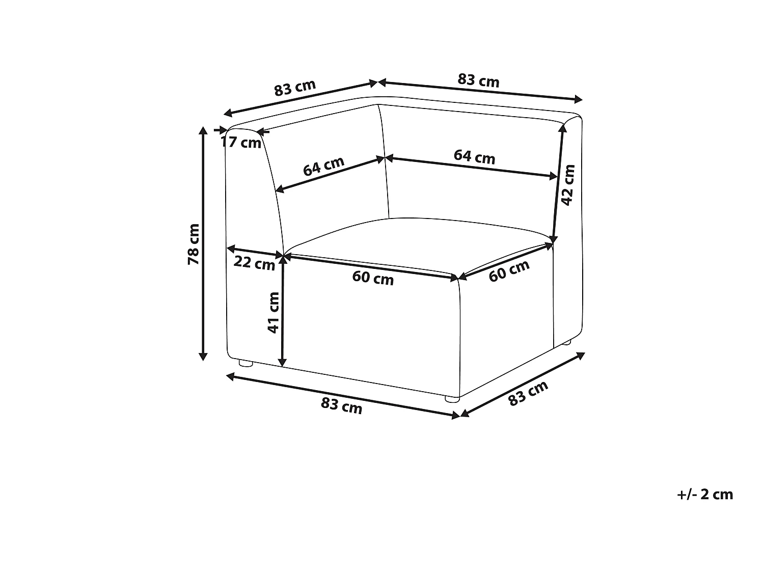Ecksessel Cord rosa LEMVIG