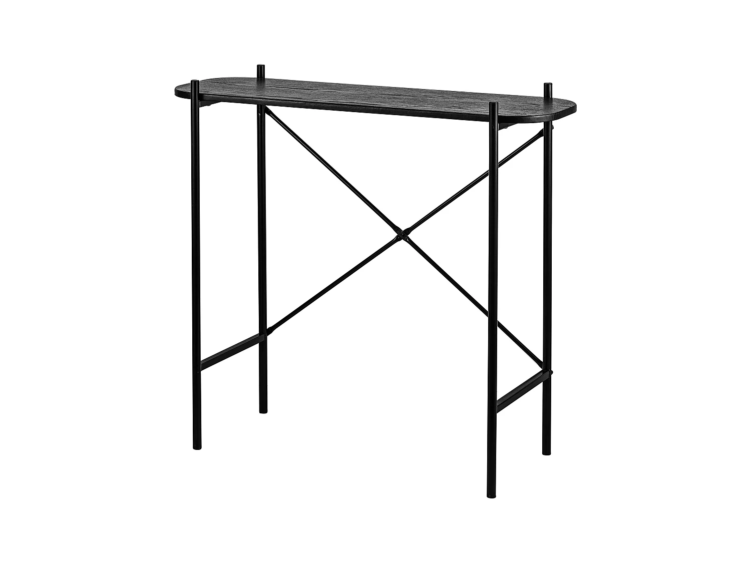 Console style industriel en métal noir