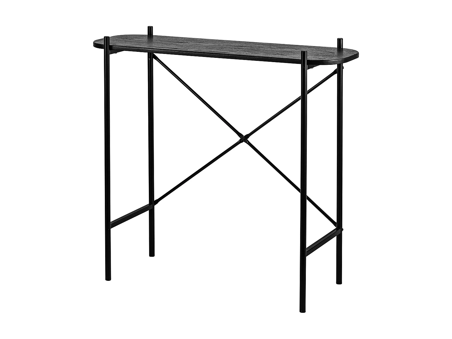 Console style industriel en métal noir