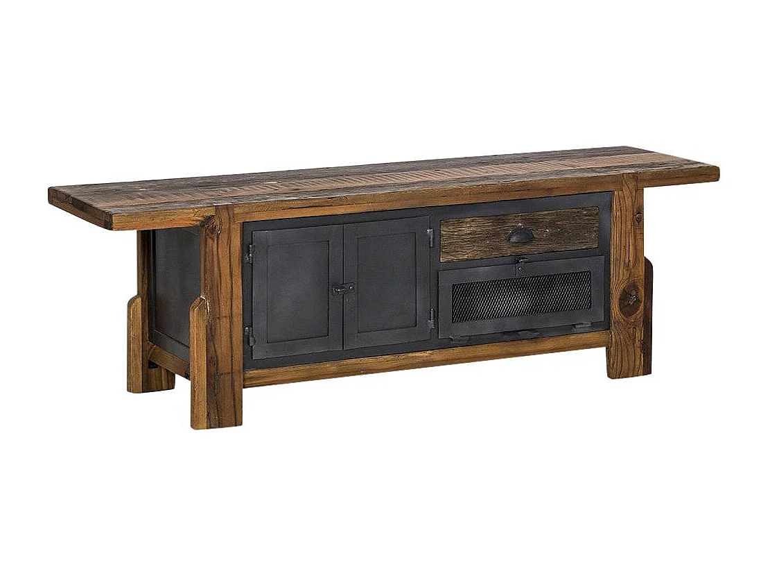 Meuble TV en bois recyclé et métal Hector