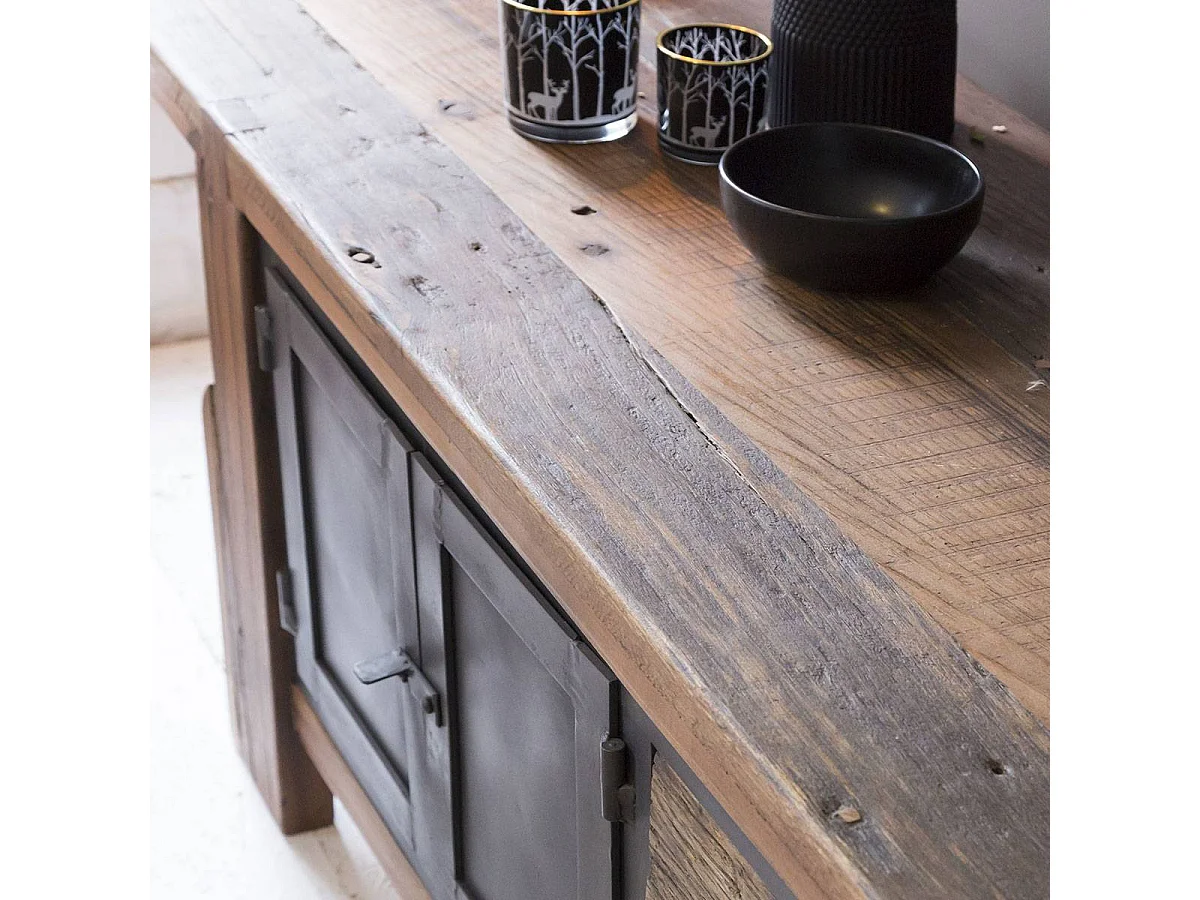 Meuble TV en bois recyclé et métal Hector