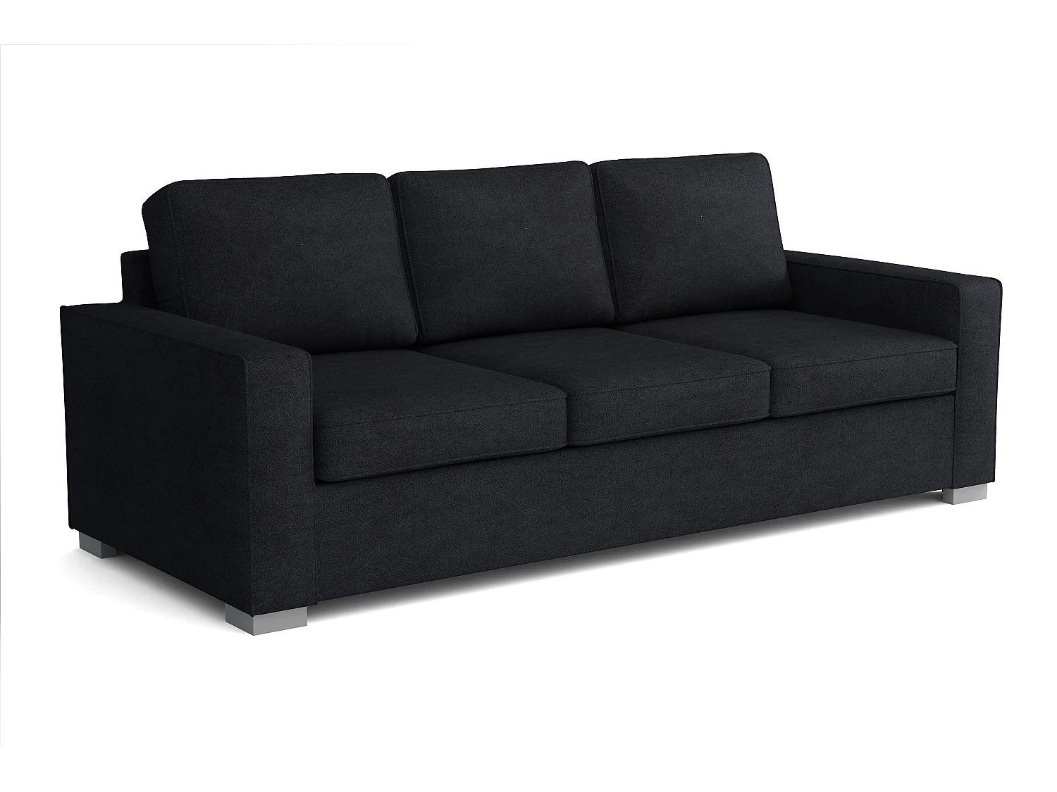 MONDIAL TISSUS - Canapé 3 places Barcelone - 85 x 90 x 227 cm - Gris anthracite