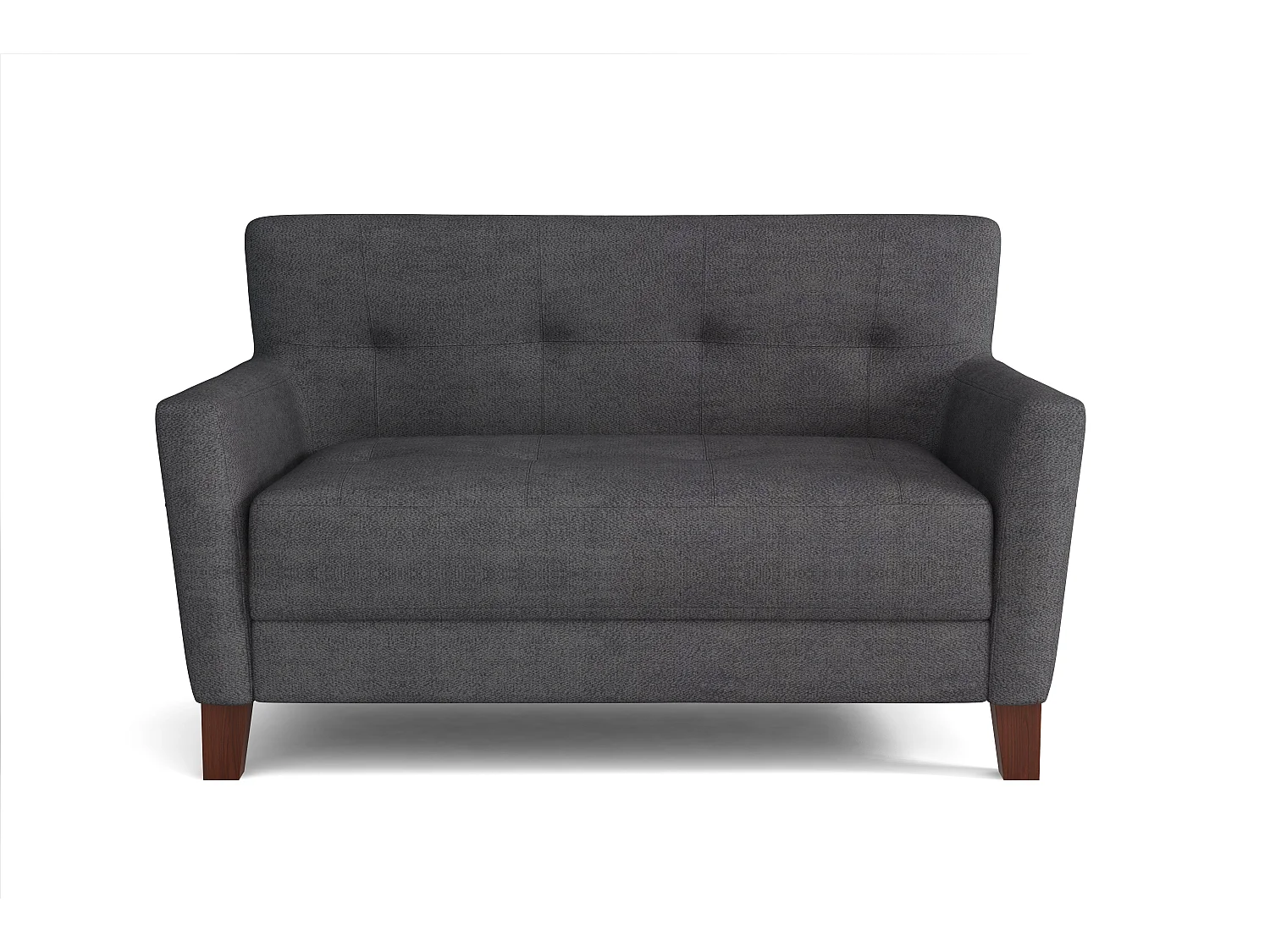 MONDIAL TISSUS - Canapé 2 places Vienne velours - 130 x 82 x 80 cm - Gris foncé