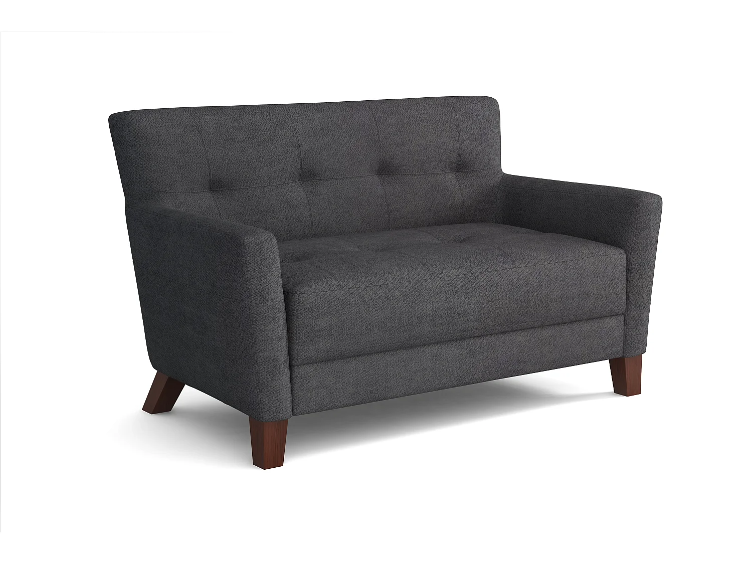 MONDIAL TISSUS - Canapé 2 places Vienne velours - 130 x 82 x 80 cm - Gris foncé