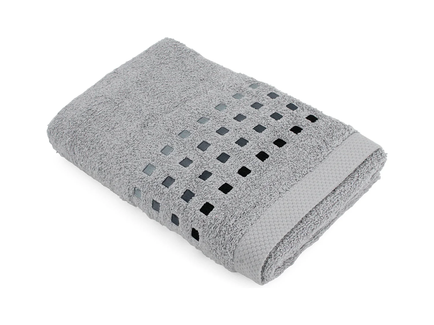 Drap de douche 70x140 cm PURE SQUARES Argent 550 g/m2