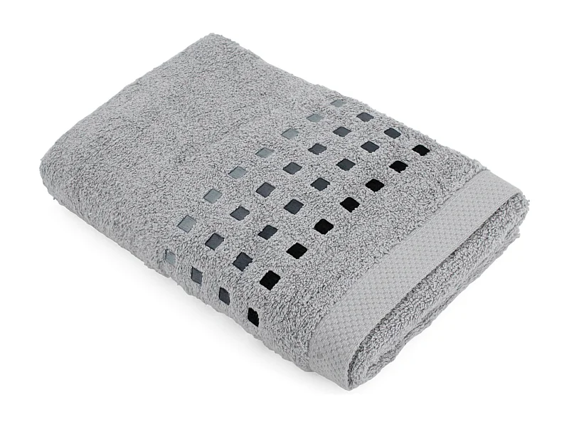 Drap de douche 70x140 cm PURE SQUARES Argent 550 g/m2
