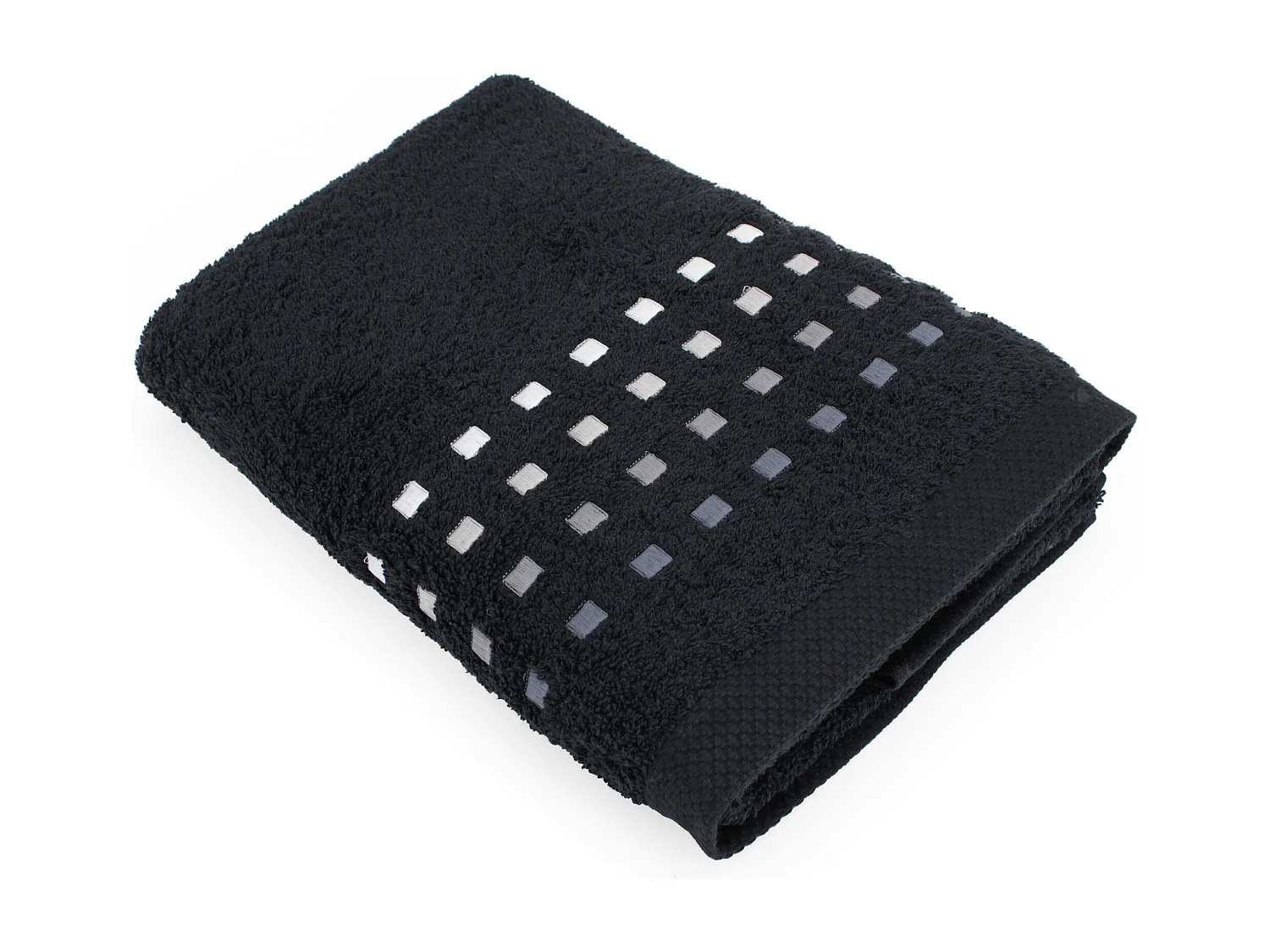 Drap de douche 70x140 cm PURE SQUARES Noir 550 g/m2