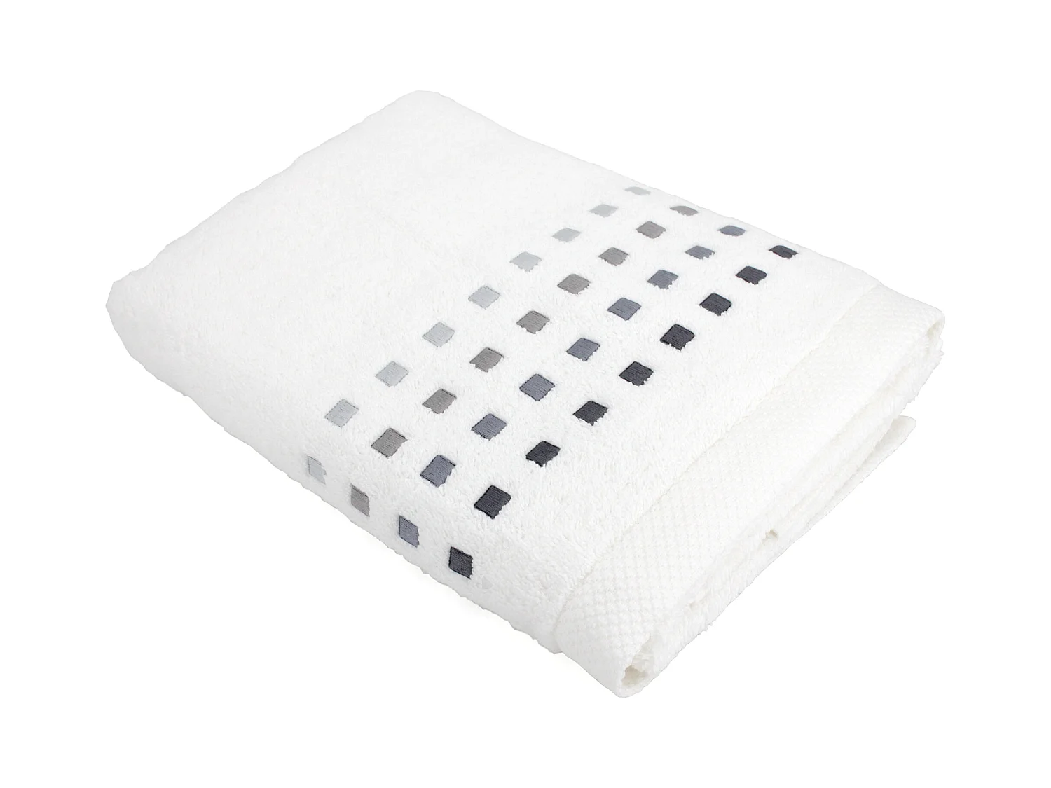Drap de douche 70x140 cm PURE SQUARES Blanc 550 g/m2