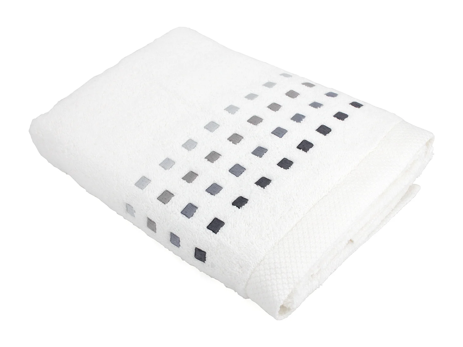Drap de douche 70x140 cm PURE SQUARES Blanc 550 g/m2
