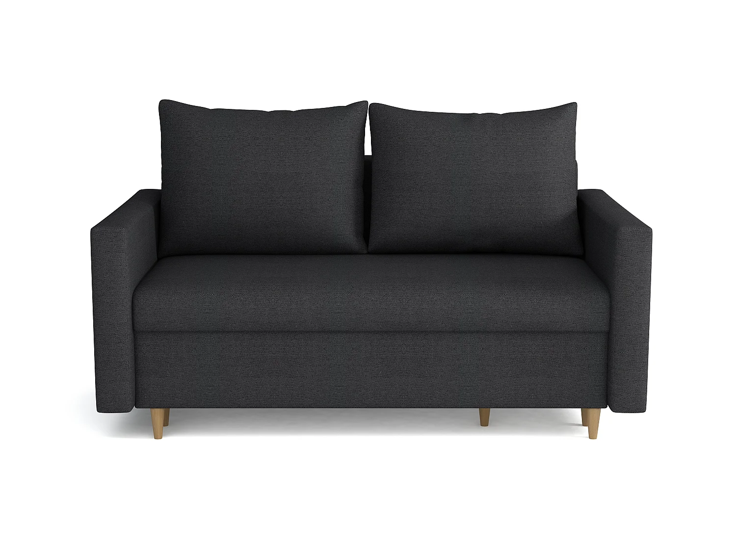 MONDIAL TISSUS - Canapé 2 places fixe - 155 x 90 x 98 cm - Gris anthracite