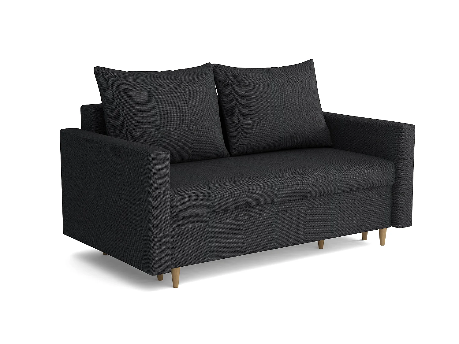 MONDIAL TISSUS - Canapé 2 places fixe - 155 x 90 x 98 cm - Gris anthracite