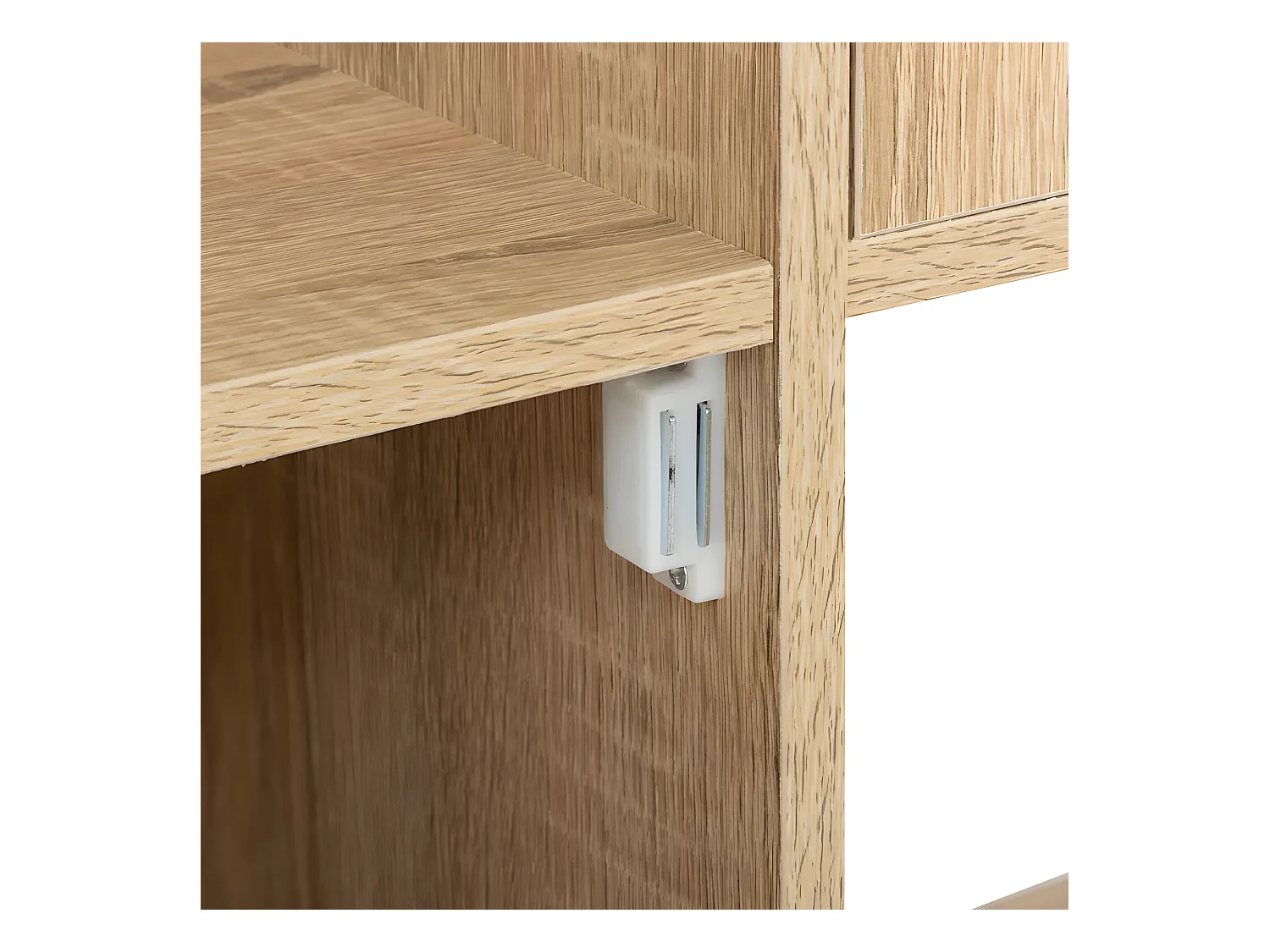 Meuble de rangement 6 cases et 3 portes effet chêne naturel H 95 cm