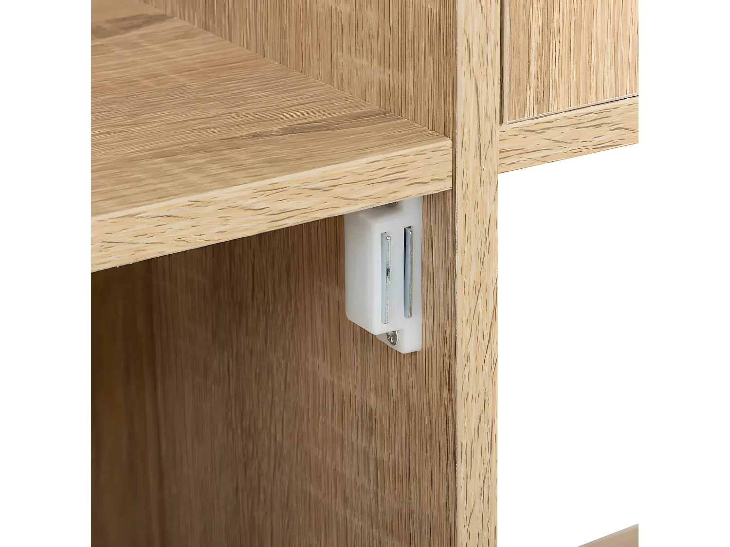 Meuble de rangement 6 cases et 3 portes effet chêne naturel H 95 cm