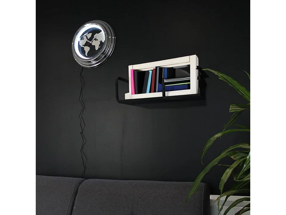 Horloge Neon Mappemonde 38 cm