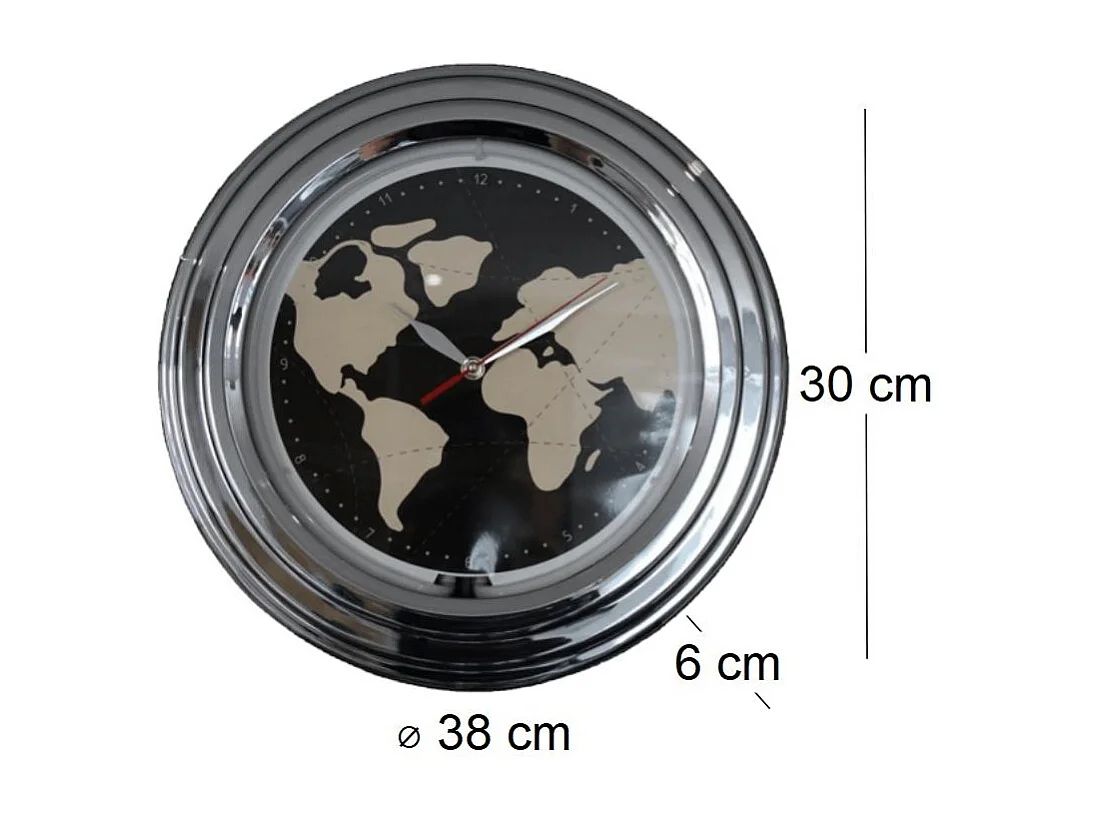 Horloge Neon Mappemonde 38 cm