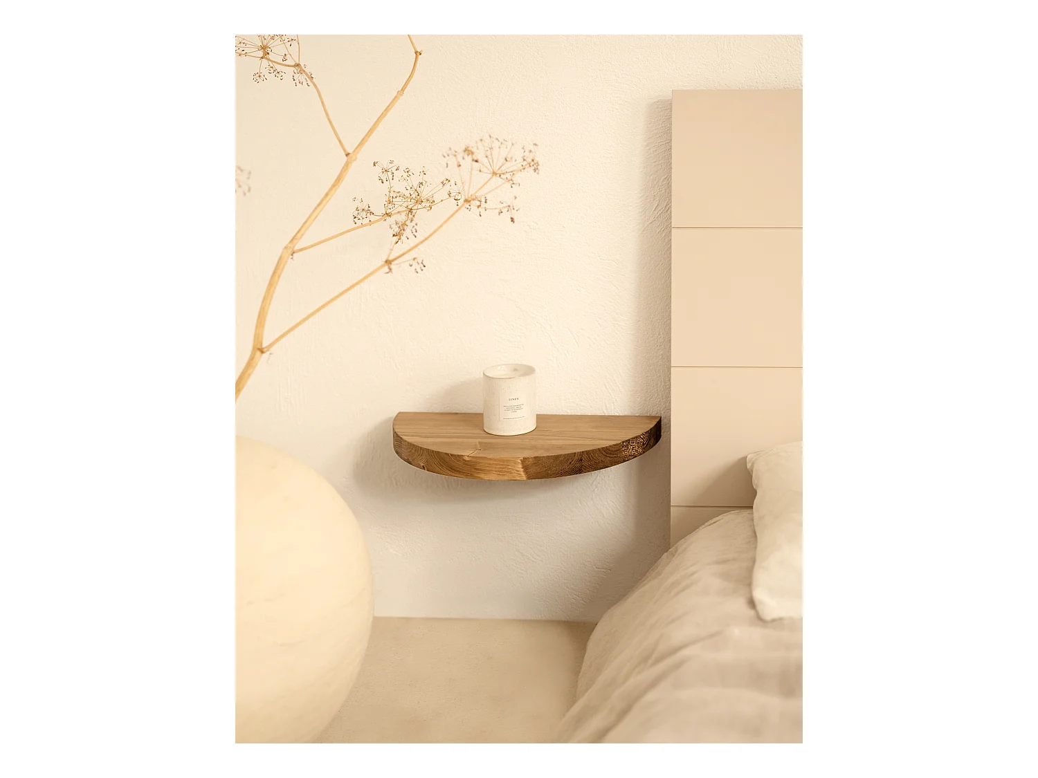 Table de chevet flottante en bois de sapin vieilli 3,2x40cm - TOKYO - DECOWOOD