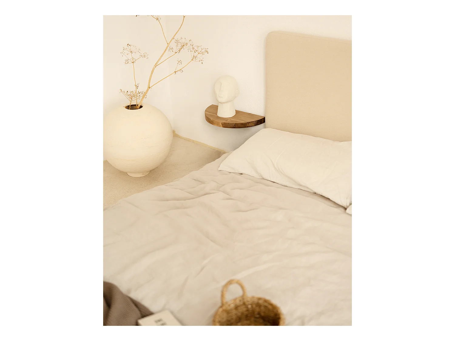 Table de chevet flottante en bois de sapin vieilli 3,2x40cm - TOKYO - DECOWOOD