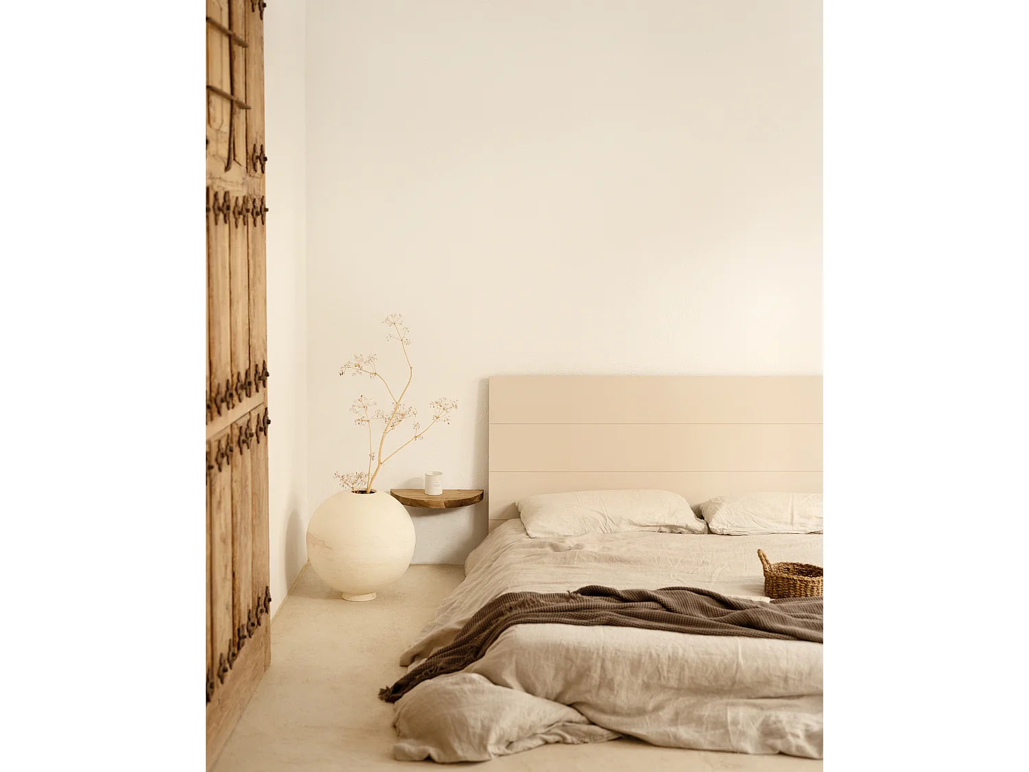 Mesita de noche de pared de madera de abeto Decowood en color roble oscuro de 40x3,2cm - TOKYO - DECOWOOD