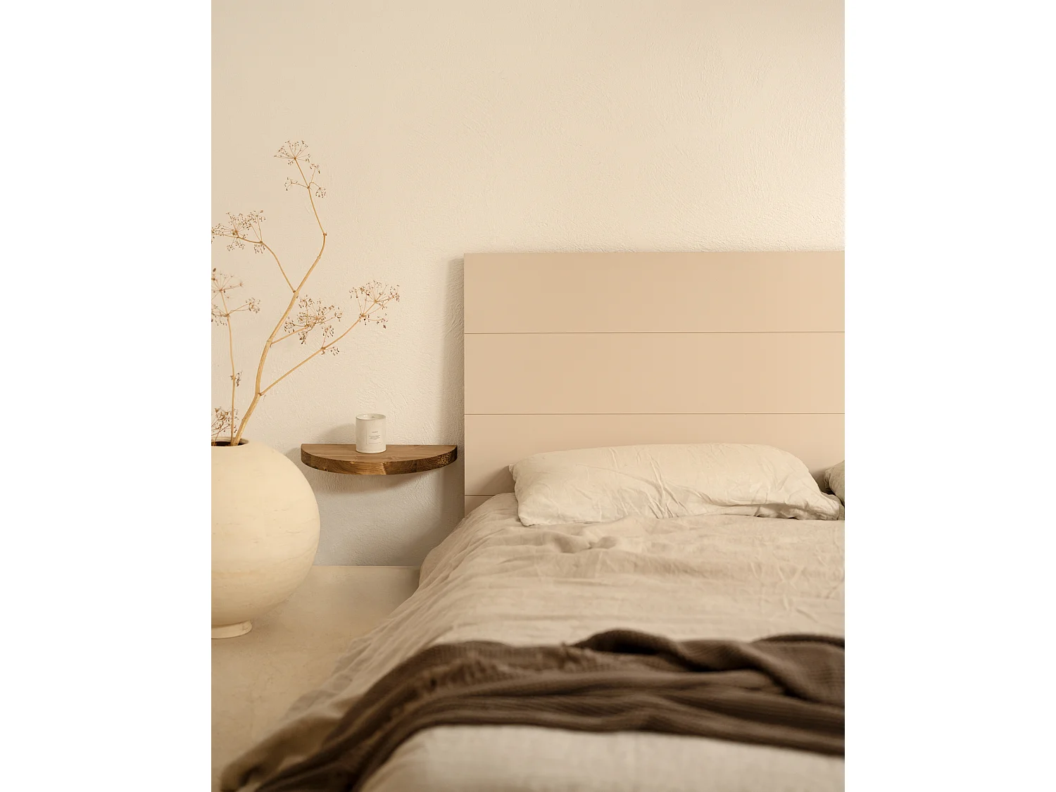 Mesita de noche de pared de madera de abeto Decowood en color roble oscuro de 40x3,2cm - TOKYO - DECOWOOD