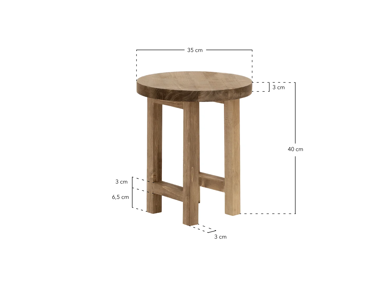Table de chevet en bois de sapin vieilli 35x40cm - OLIVIA - DECOWOOD