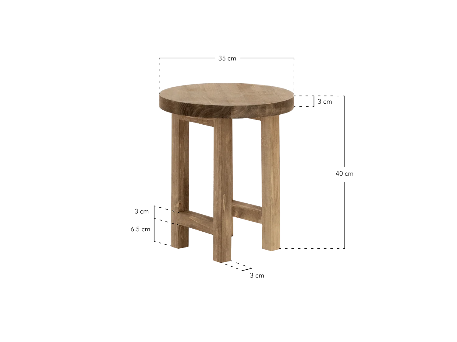 Table de chevet en bois de sapin vieilli 35x40cm - OLIVIA - DECOWOOD