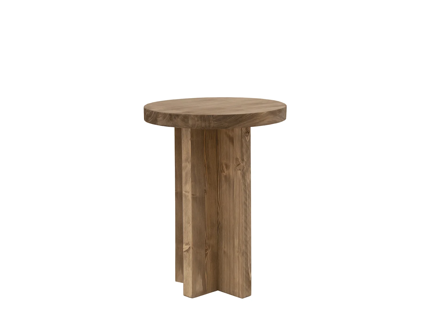 Mesita de noche redonda de madera de abeto Decowood en color natural de 45x35cm - TOKYO - DECOWOOD