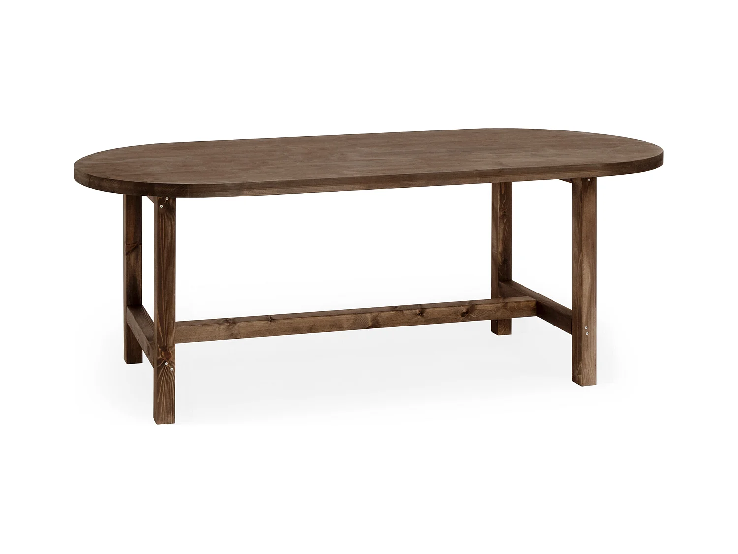 Tavolo da pranzo ovale in legno massello in tono marrone 180x75cm - OLIVIA - DECOWOOD