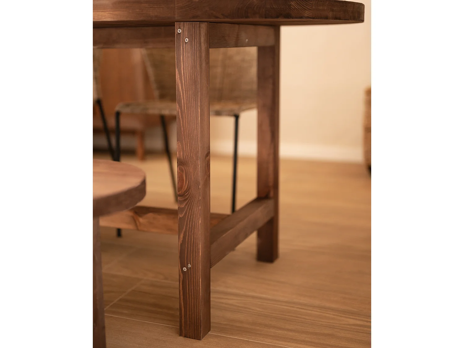 Table de salle à manger en bois de sapin marron 180x75cm - OLIVIA - DECOWOOD