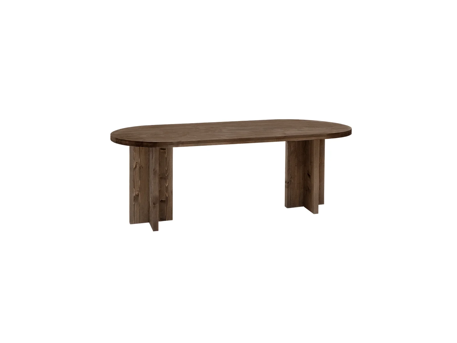 Table à manger ovale en bois de sapin marron 160x75cm - TOKYO - DECOWOOD