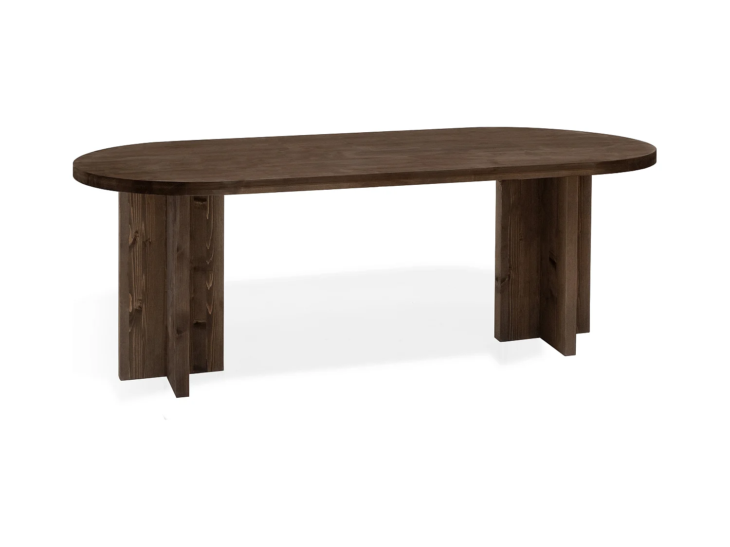 Table à manger ovale en bois de sapin marron 160x75cm - TOKYO - DECOWOOD