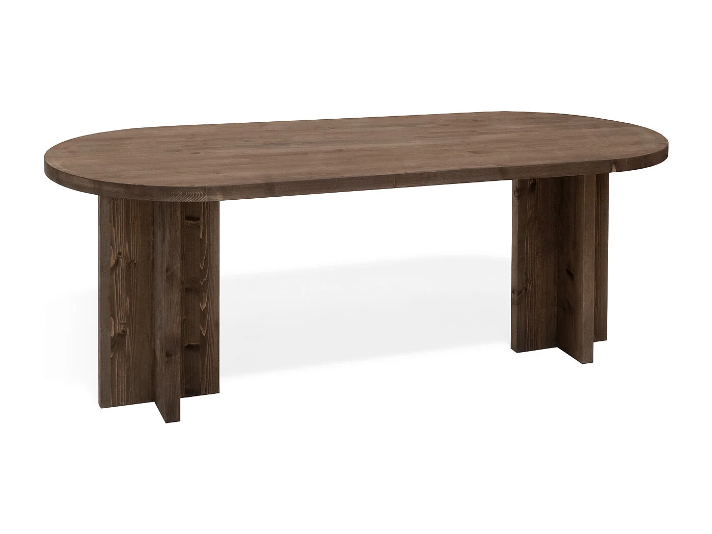 Table à manger ovale en bois de sapin marron 160x75cm - TOKYO - DECOWOOD