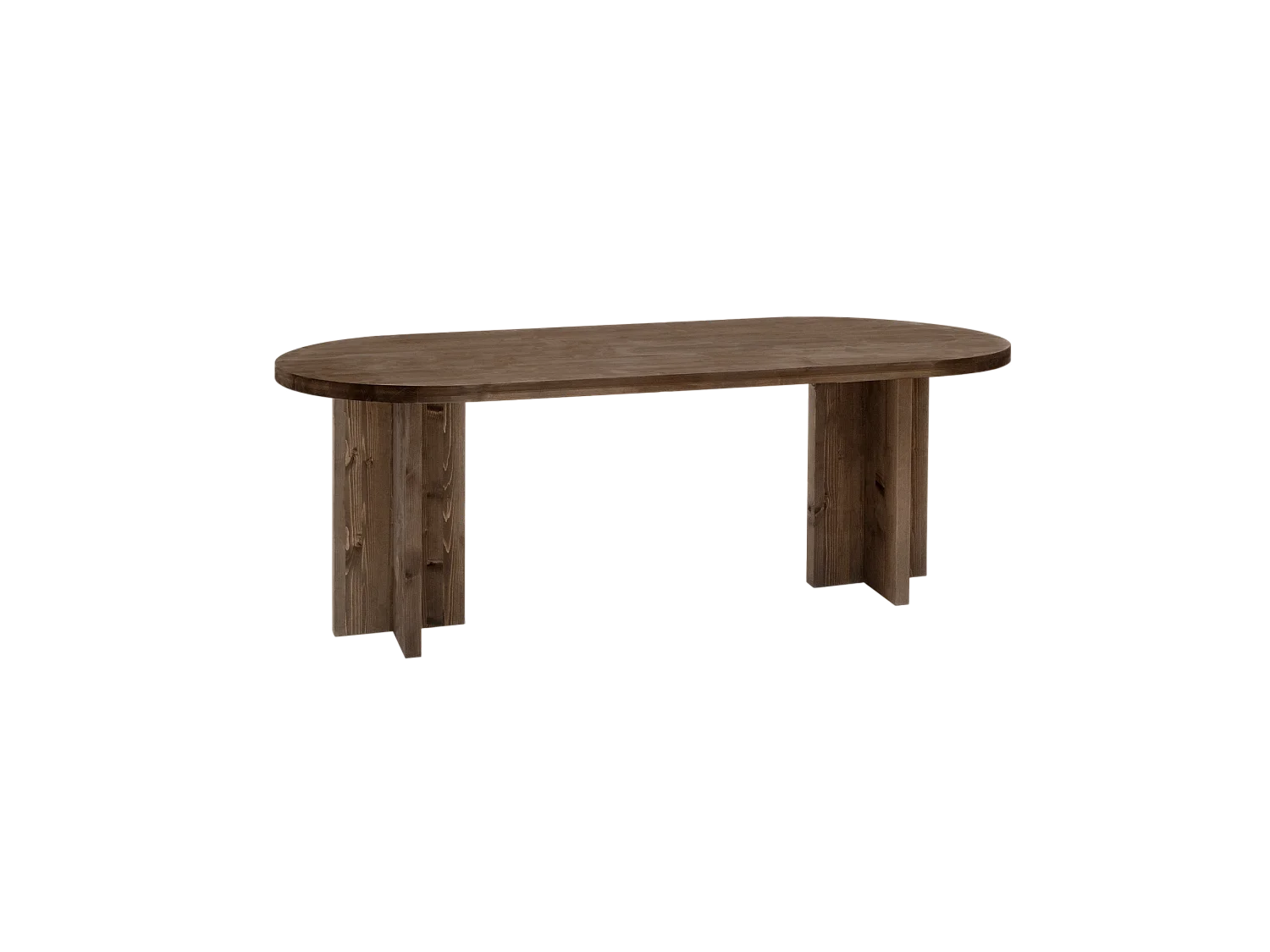 Tavolo da pranzo ovale in legno massello in tono noce 180x75cm - TOKYO - DECOWOOD