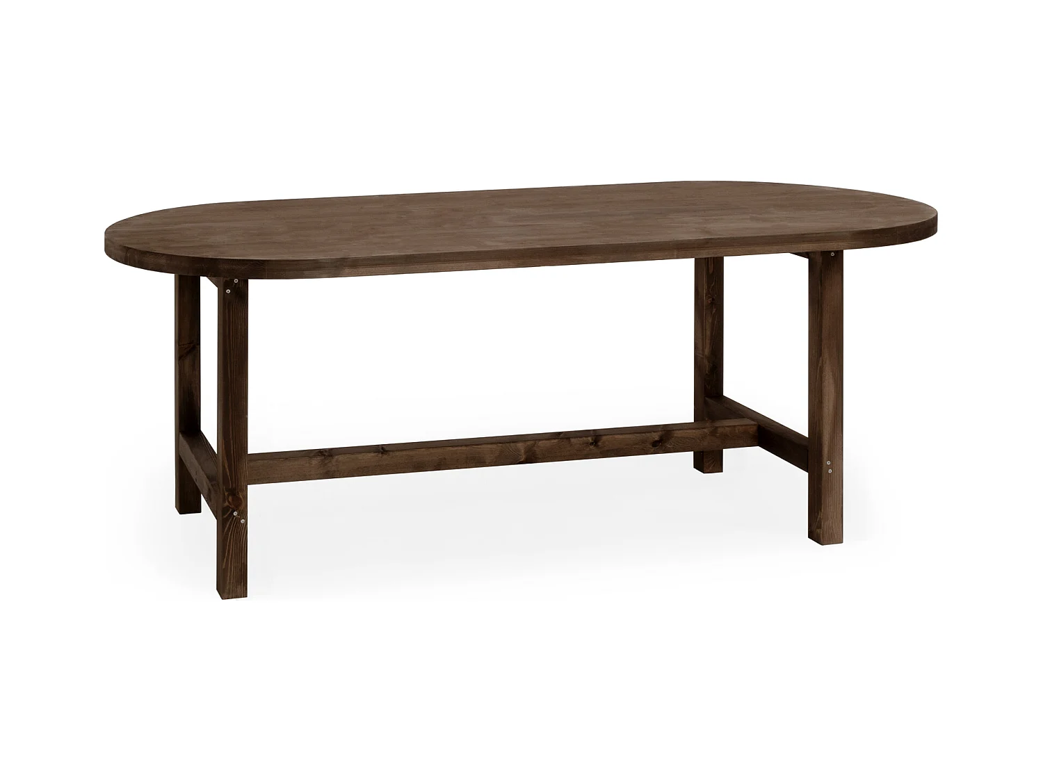 Tavolo da pranzo ovale in legno massello in tono marrone 200x75cm - OLIVIA - DECOWOOD