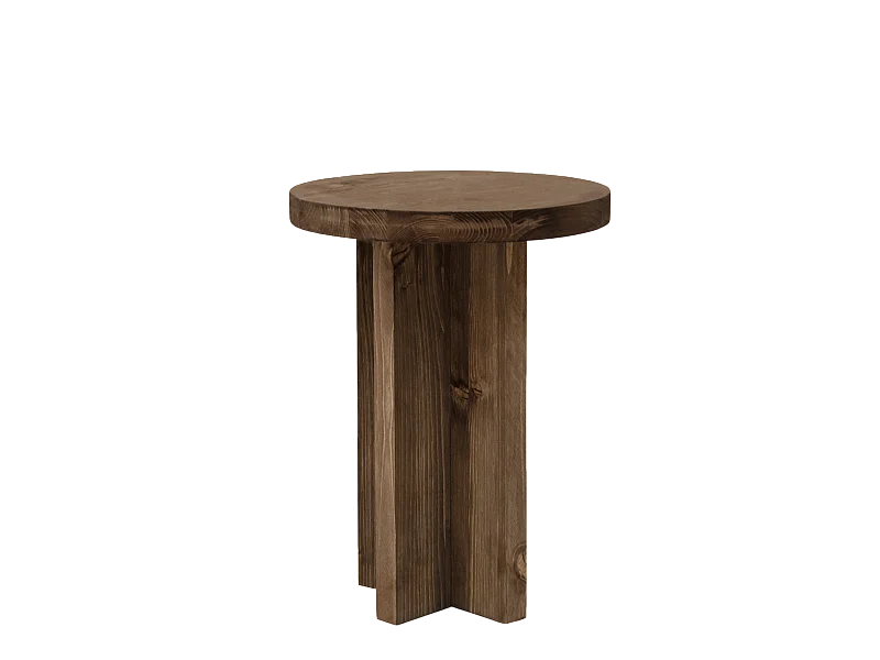 Taburete de madera maciza en tono nogal de 45x35cm - TOKYO - DECOWOOD