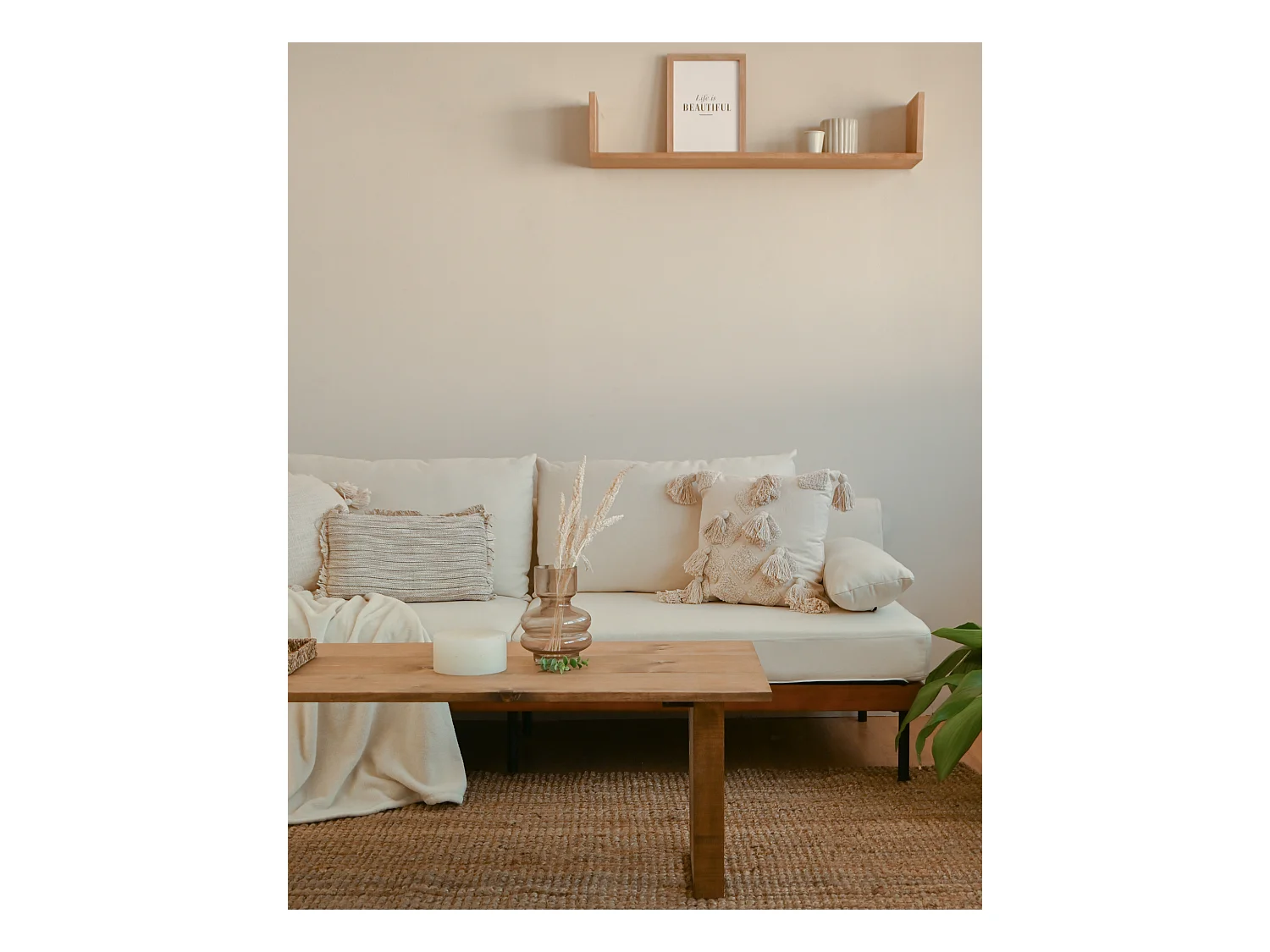 Tavolo basso rettangolare in legno massello in marrone  120x45cm - OYANE - DECOWOOD