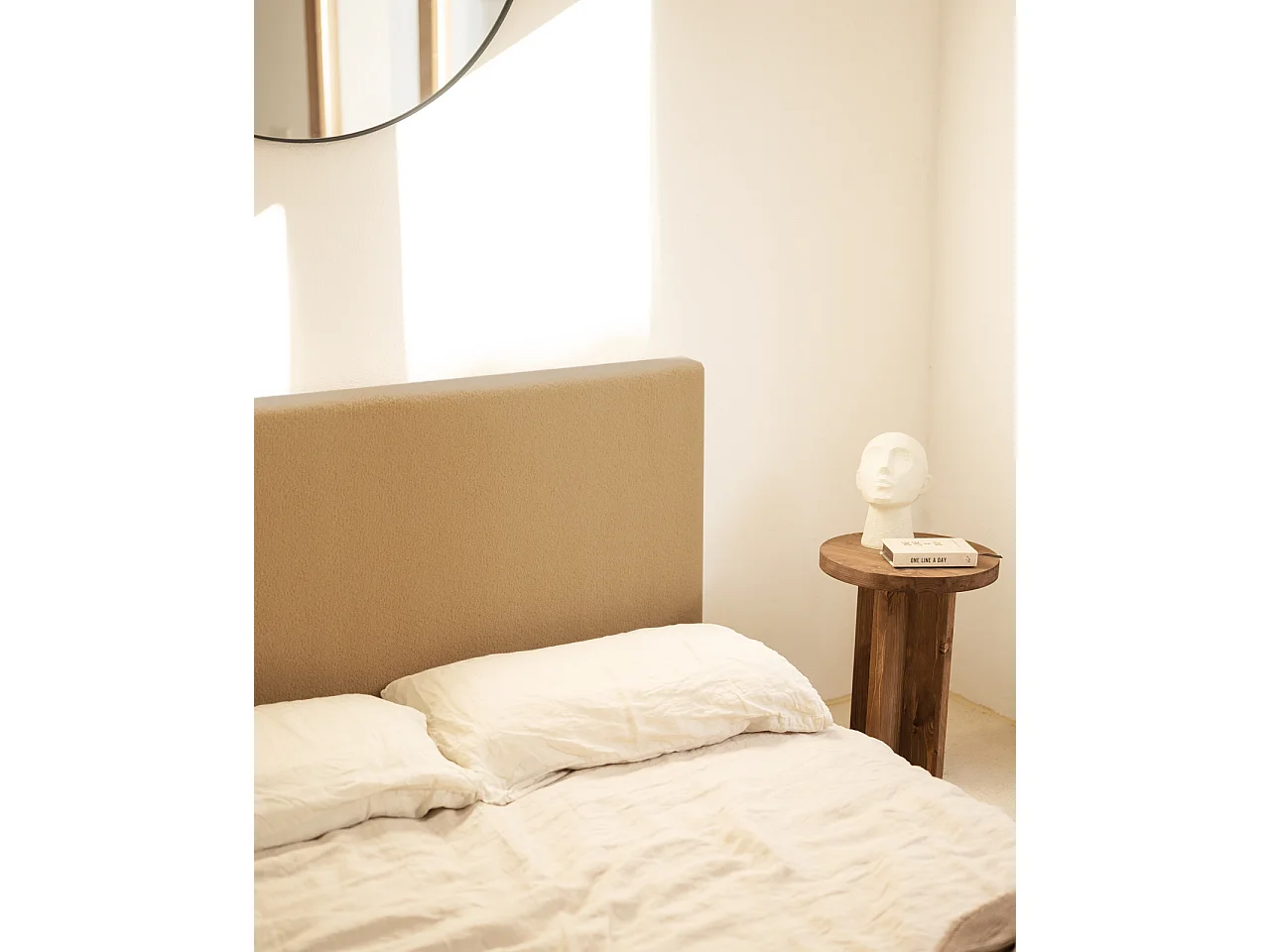 Tête de lit en coton taupe 150x80cm - OSLO - DECOWOOD