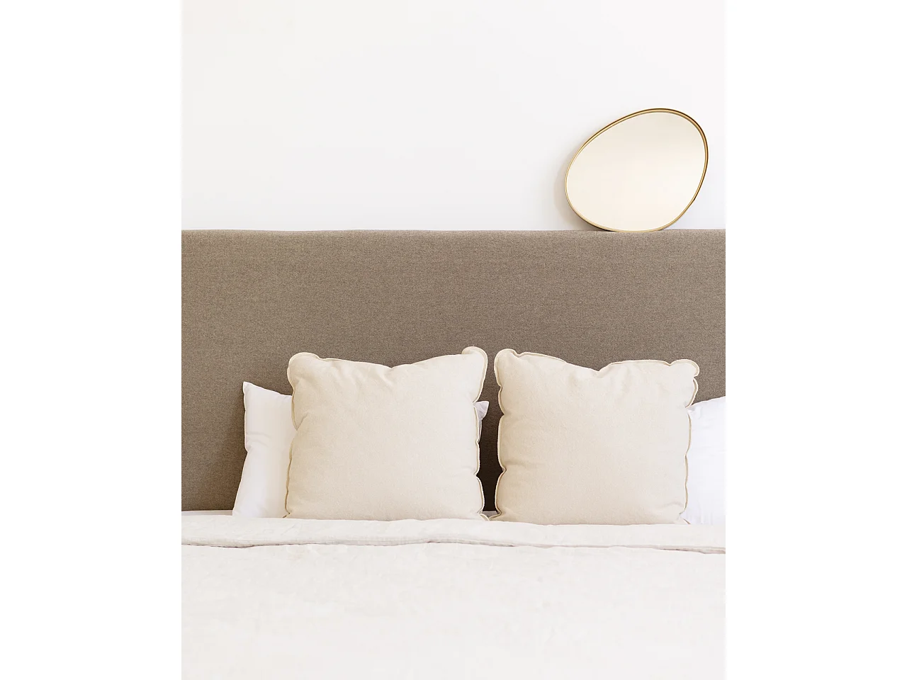 Tête de lit en coton brun 90x80cm - OLIVIA - DECOWOOD