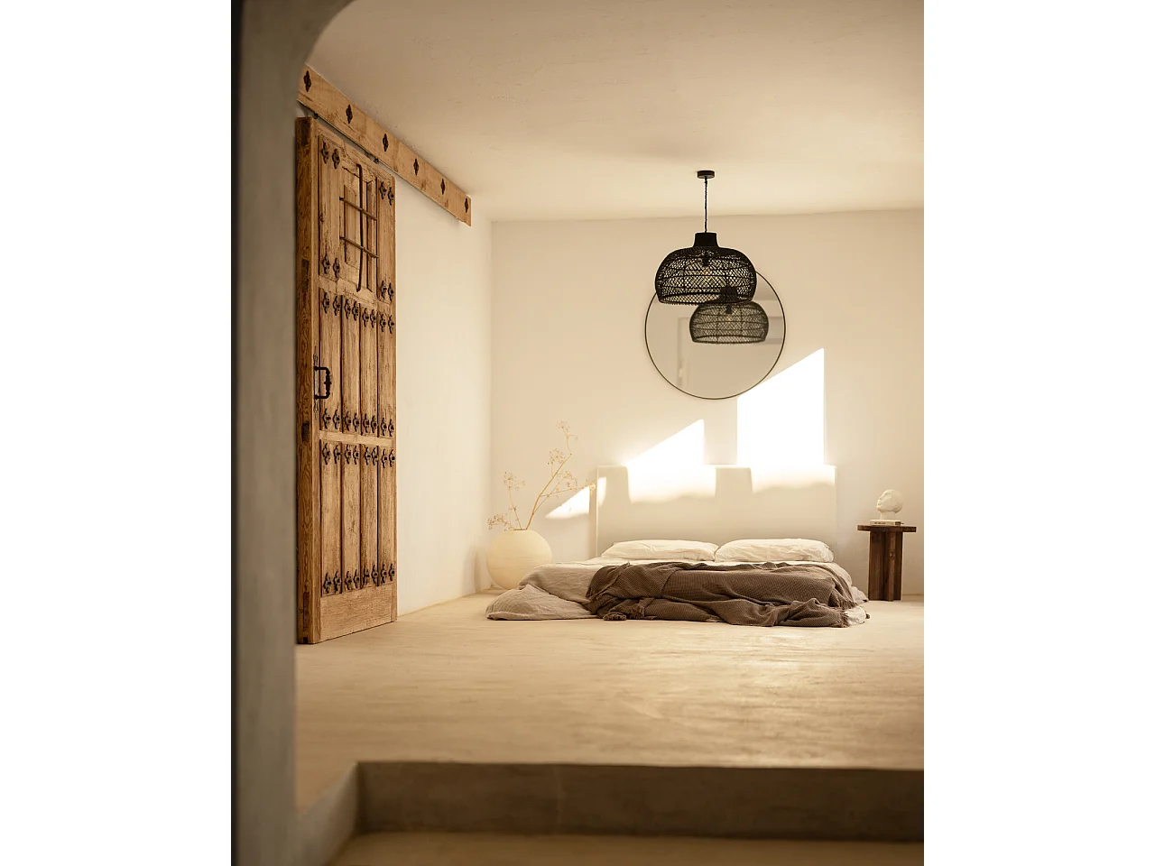 Tête de lit en coton beige 200x80cm - OSLO - DECOWOOD