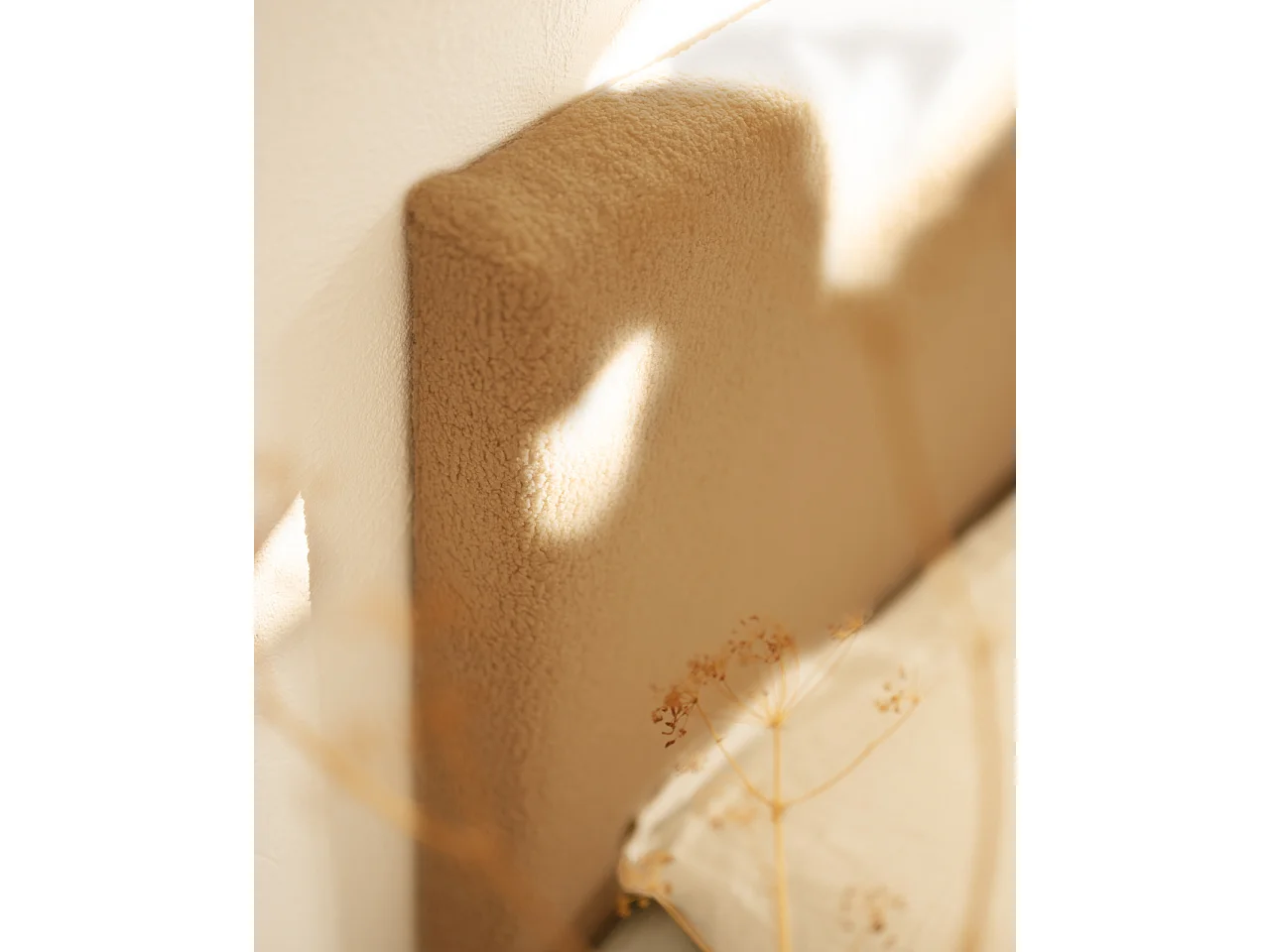 Tête de lit en coton taupe 160x80cm - OSLO - DECOWOOD