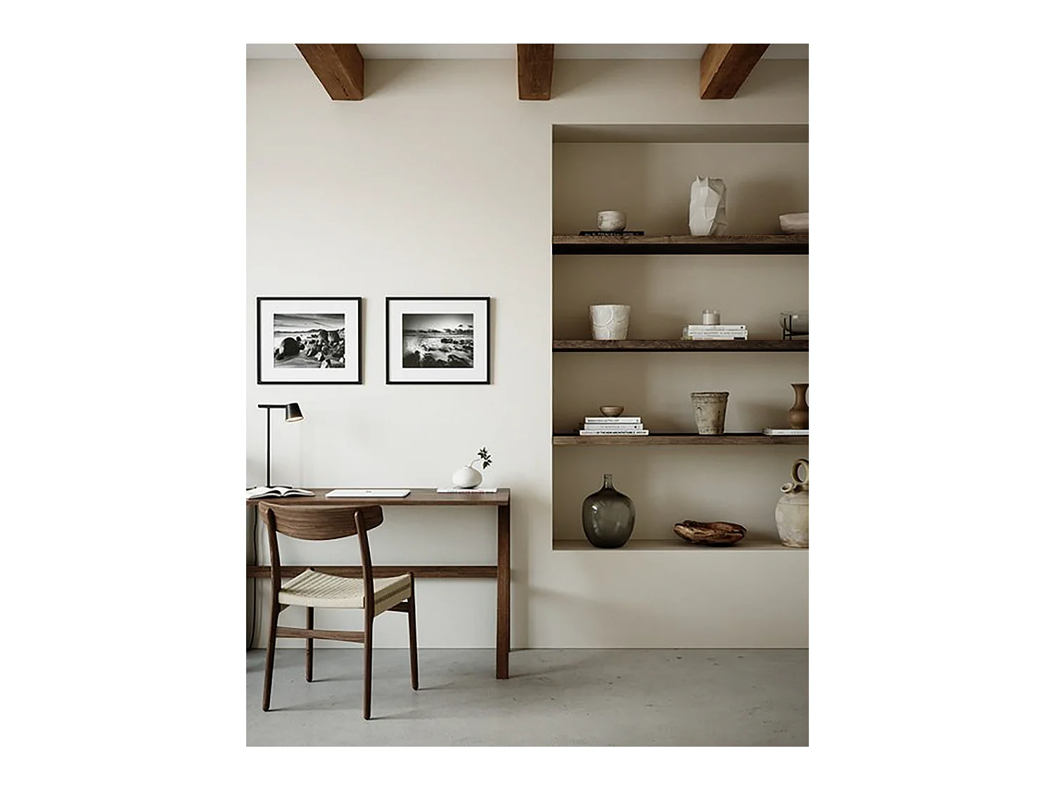 Ensemble 2 étagères flottantes en bois de sapin marron 180x3,2cm - MELVA - DECOWOOD