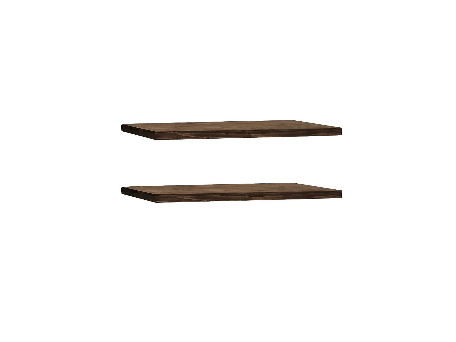 Pack 2 estanterías de madera maciza flotante nogal 160x3,2x20cm - MELVA - DECOWOOD
