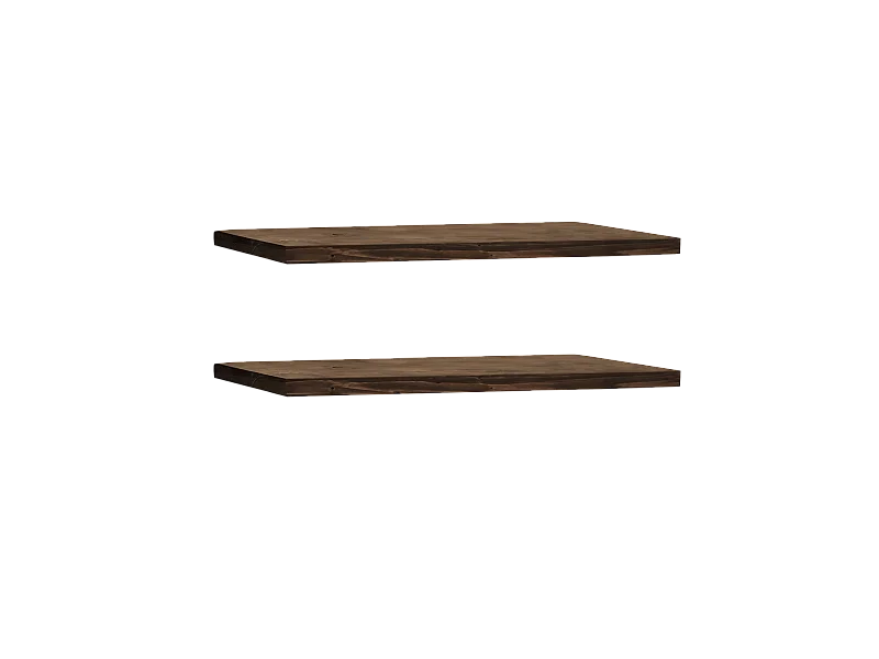 Ensemble 2 étagères flottantes en bois de sapin marron 160x3,2cm - MELVA - DECOWOOD