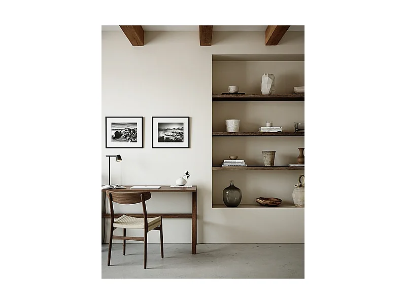 Set di 3 scaffale da parete in legno massello tono noce 120x3,2x20cm - MELVA - DECOWOOD