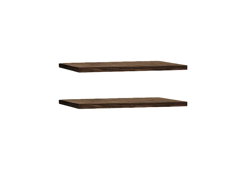 Pack 2 estanterías de madera maciza flotante nogal 120x3,2x20cm - MELVA - DECOWOOD