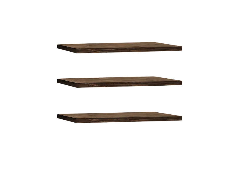 Set di 3 scaffale da parete in legno massello tono noce 60x3,2x20cm - MELVA - DECOWOOD