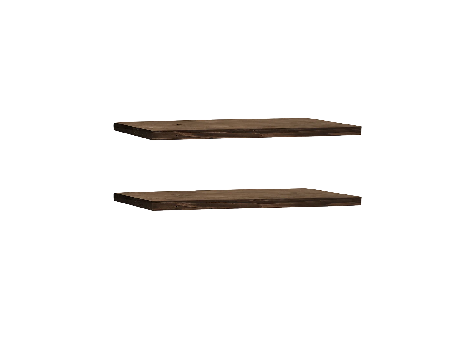 Set di 2 scaffale da parete in legno massello tono noce 140x3,2x20cm - MELVA - DECOWOOD