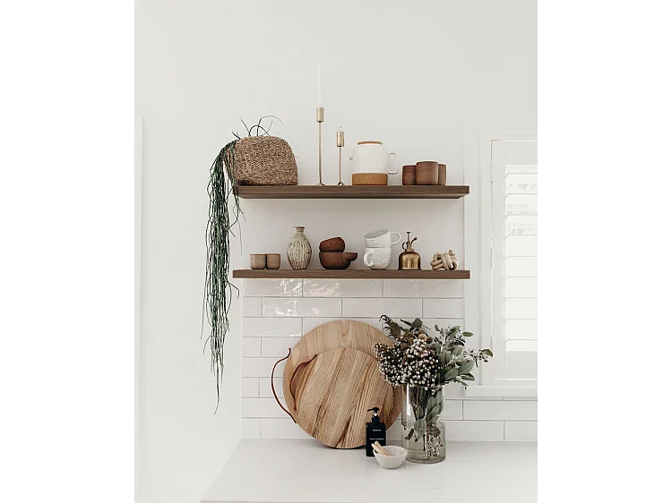 Étagère flottante en bois de sapin marron 200x3,2cm - MELVA - DECOWOOD