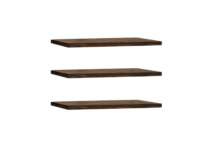 Pack 3 estanterías de madera maciza flotante nogal 100x3,2x20cm - MELVA - DECOWOOD