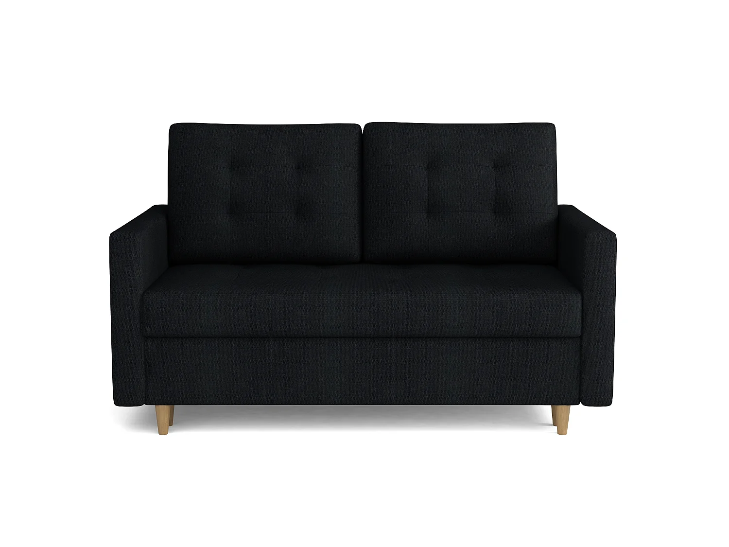 MONDIAL TISSUS - Canapé 2 places fixe - 155 x 90 x 98 cm - Noir uni
